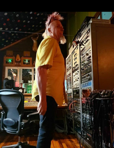 Goat in the control room - Happy Talk band recording